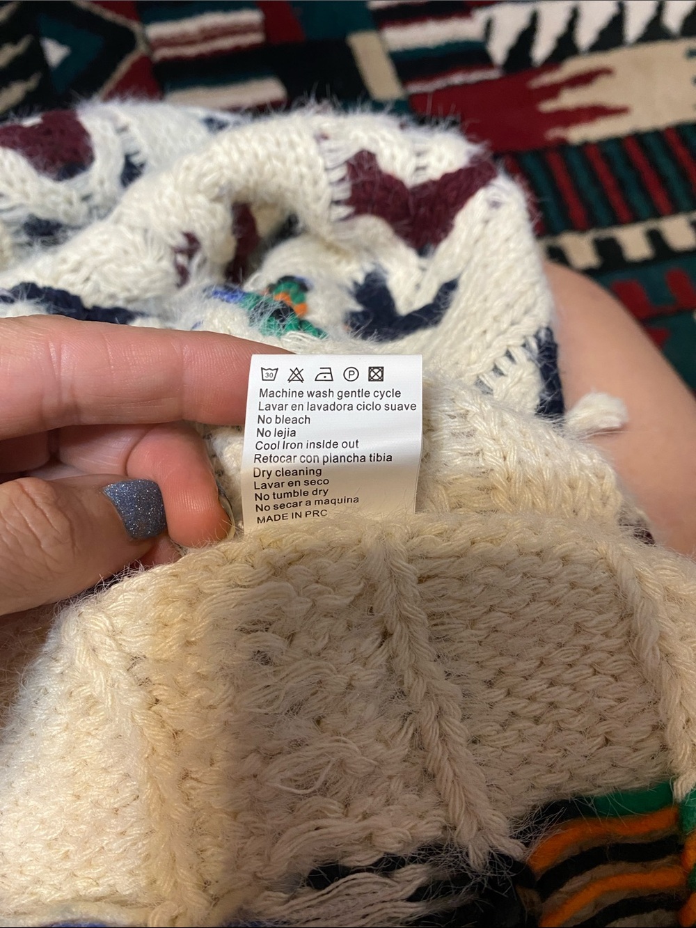 Thick Warm Sweater Poncho - Picture 7 of 10
